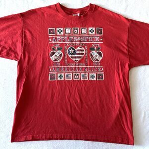 Apple Spice American Slice XL Red Cottage  Country Tee T Shirt Fruit Of The Loom
